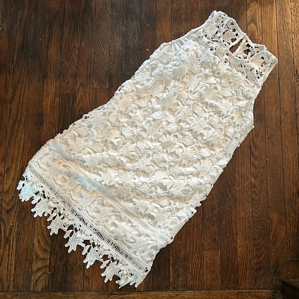 Francesca's White Lace Dress, Size M